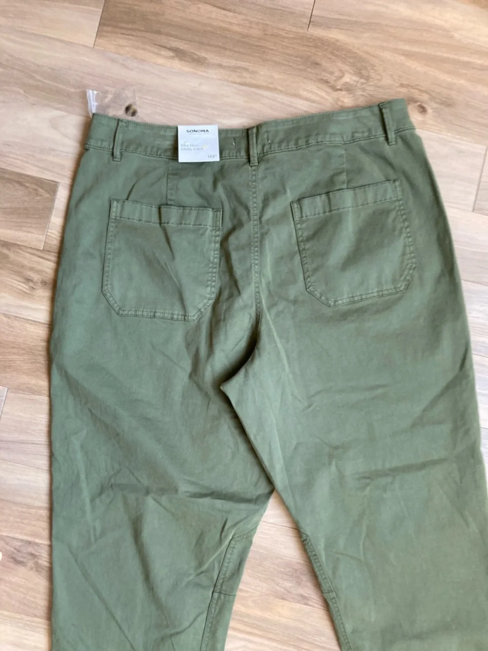 Sonoma olive green utility pant midrise pant 16P - Picture 9 of 17
